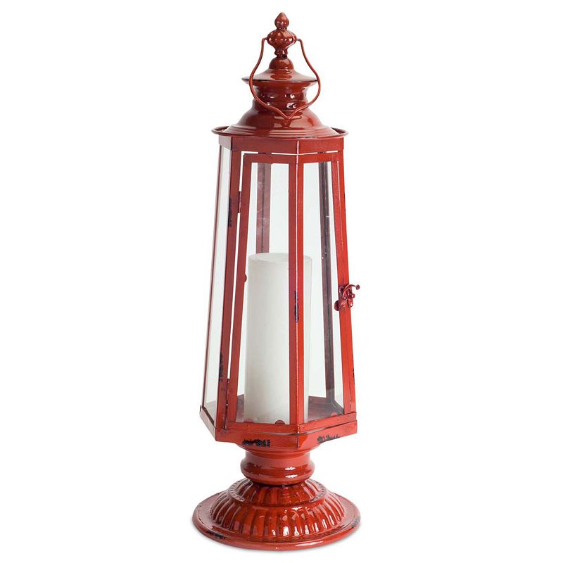 Lantern 8"Dx24"H Metal/Glass