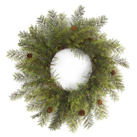Cypress Wreath w/Cone (Set of 2)24"D Plastic/Twig