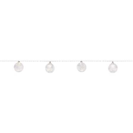 3.5" Ball Ornaments (Set of 2 ) w/LED Light String 4.5'L Glass