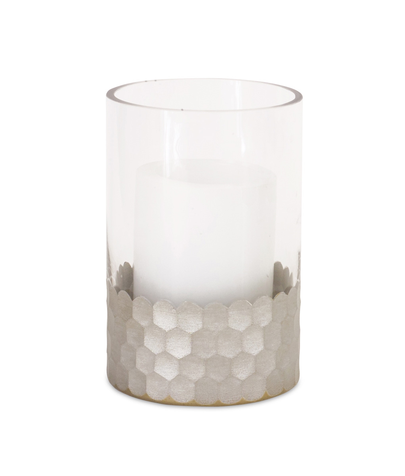 Candle Holder (Set of 2) 4"Dx6"H Glass