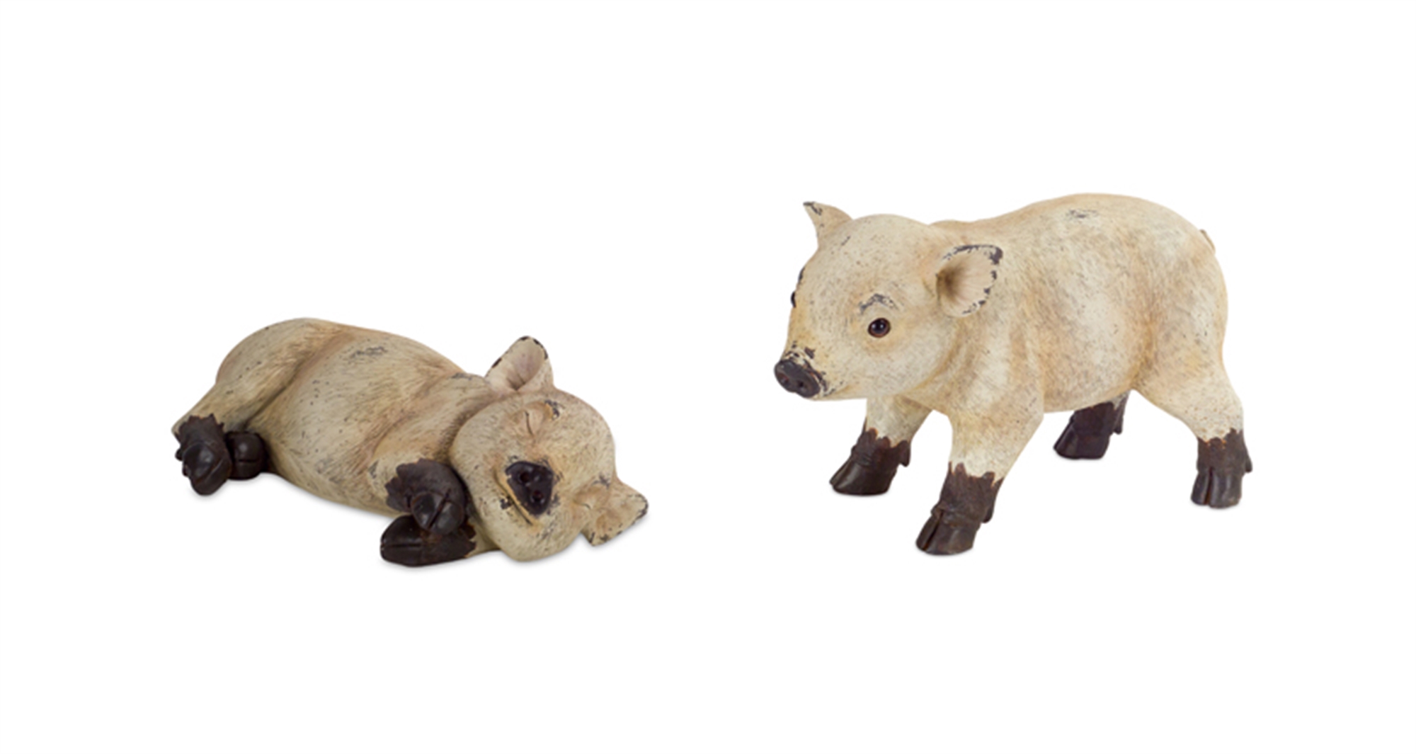 Pig (Set of 4) 4.5"H, 7"H Polystone/Resin