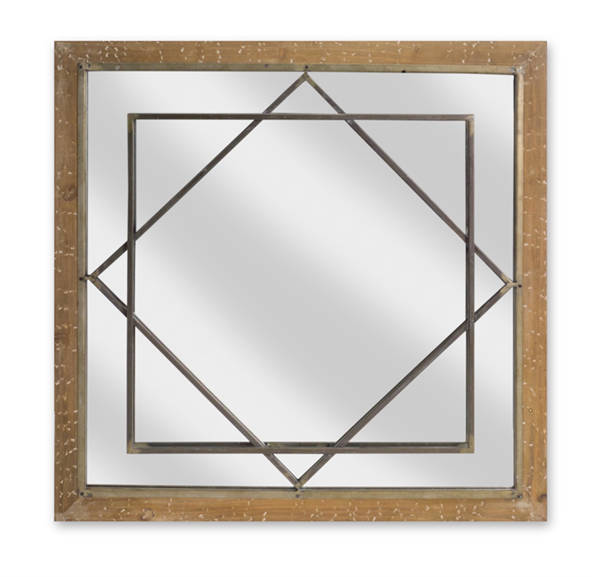 Wall Mirror 25"x12"H Wood/MDF/Glass
