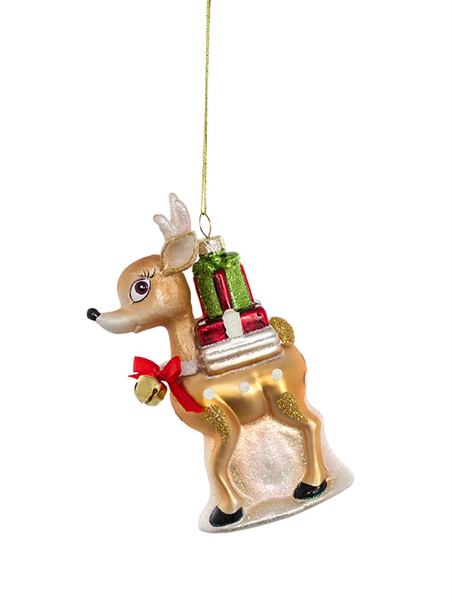 Deer with Packages (Set of 6) 6.5"H Glass