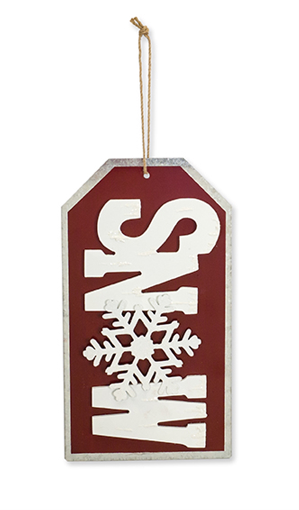 SNOW Tag Ornament (Set of 4) 11.25"H MDF