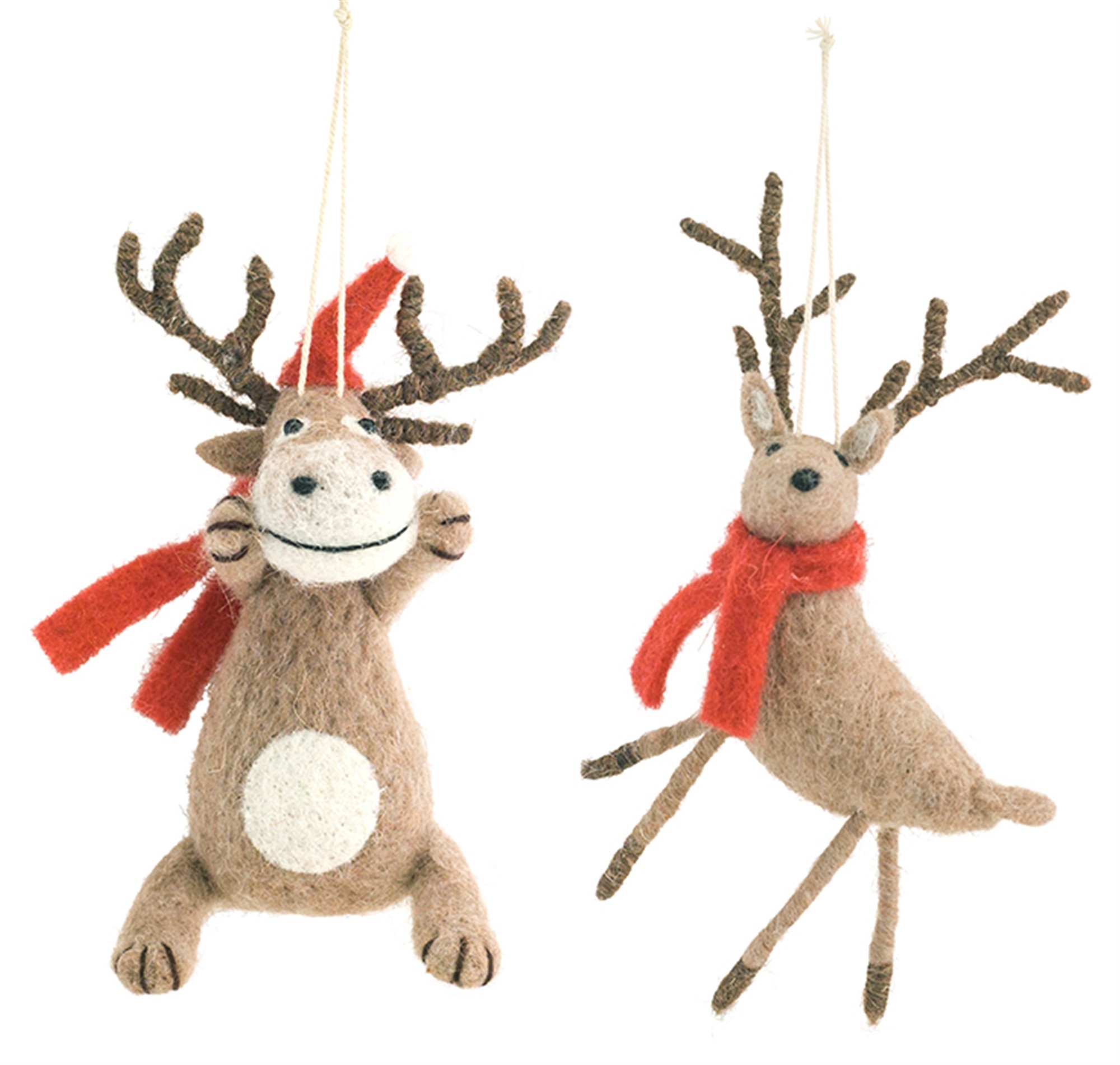 Animal Ornament (Set of 12) 7"H, 7.5"H Felted Wool