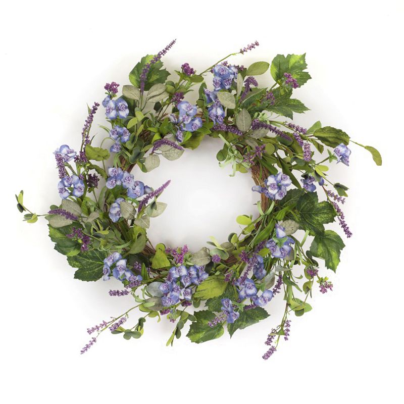 Floral and Lavender Wreath 24.5"D Polyester