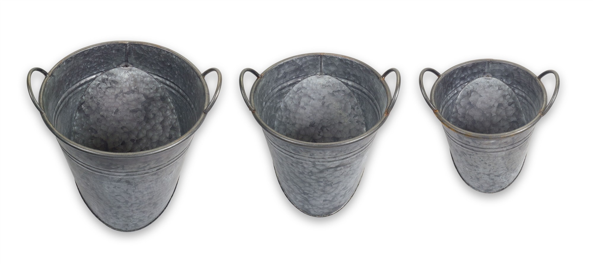 Wall Pail (Set of 3) 10.5" x 11"H, 12" x 13"H, 14.5" x 15.75"H Metal