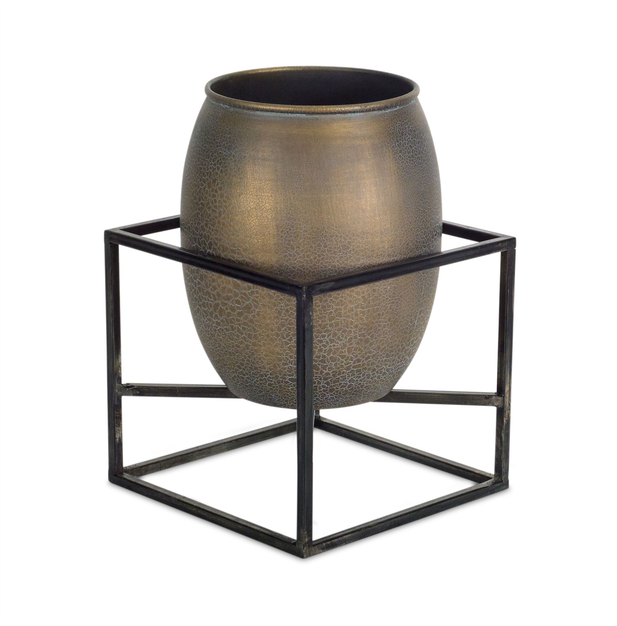 Pot with Stand (Set of 2) 6.25" x 9"H Metal