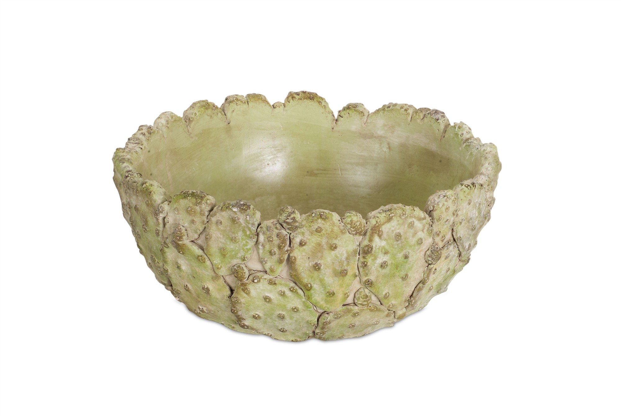 Bowl with Cactus (Set of 2) 9.5" x 4.25"H Cement
