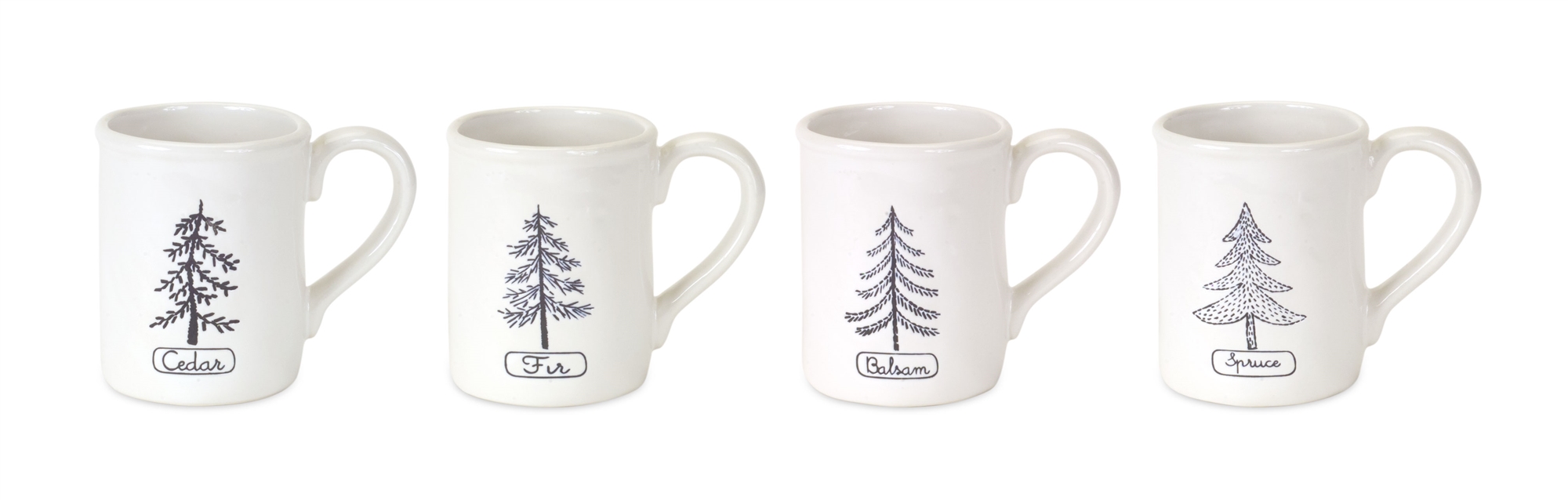 Tree Mug (Set of 4) 4.75"H Stoneware