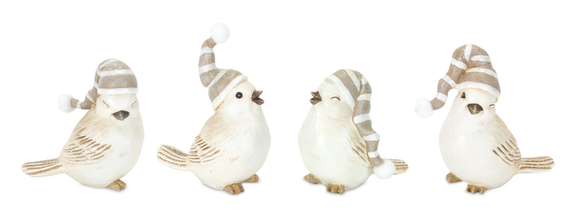 Bird with Hat (Set of 12) 3"H Resin