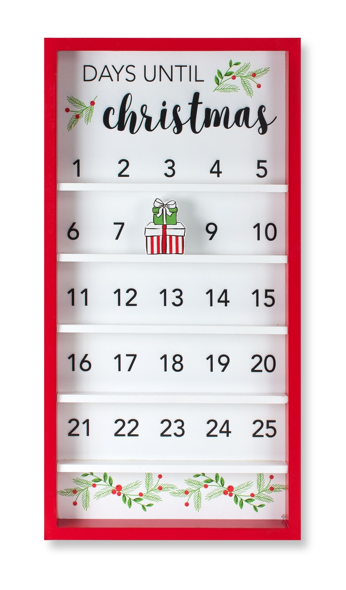Christmas Countdown/Package 12"L x 23.5"H MDF