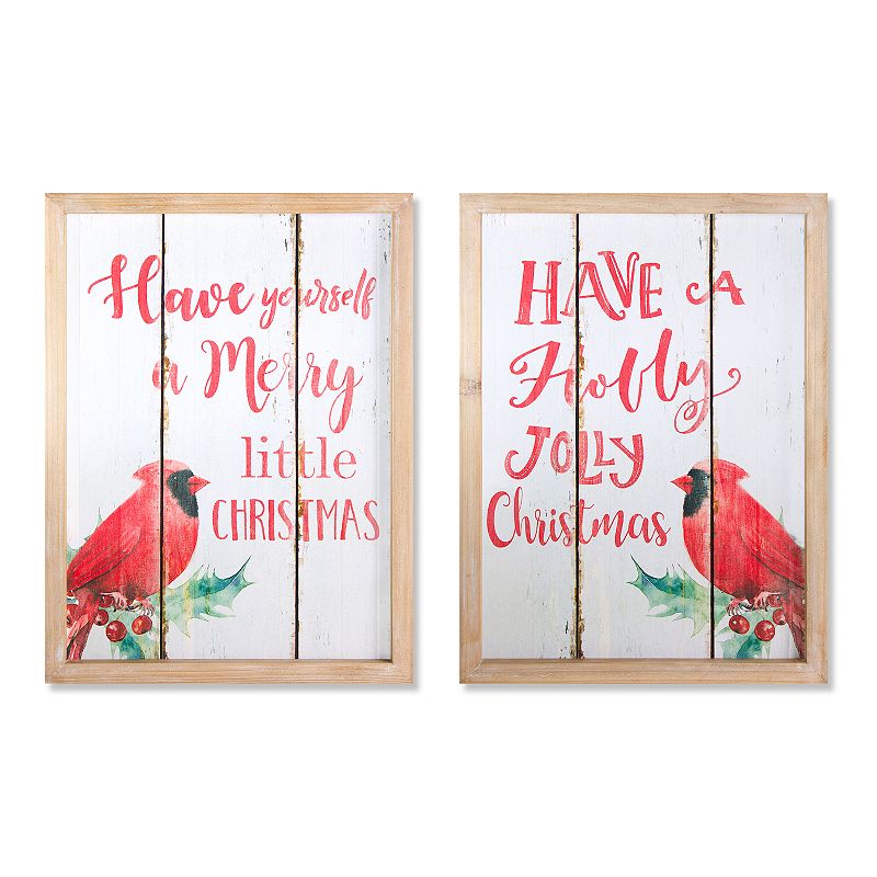 Christmas Plaque (Set of 2) 13"L x 17.75"H MDF/Wood