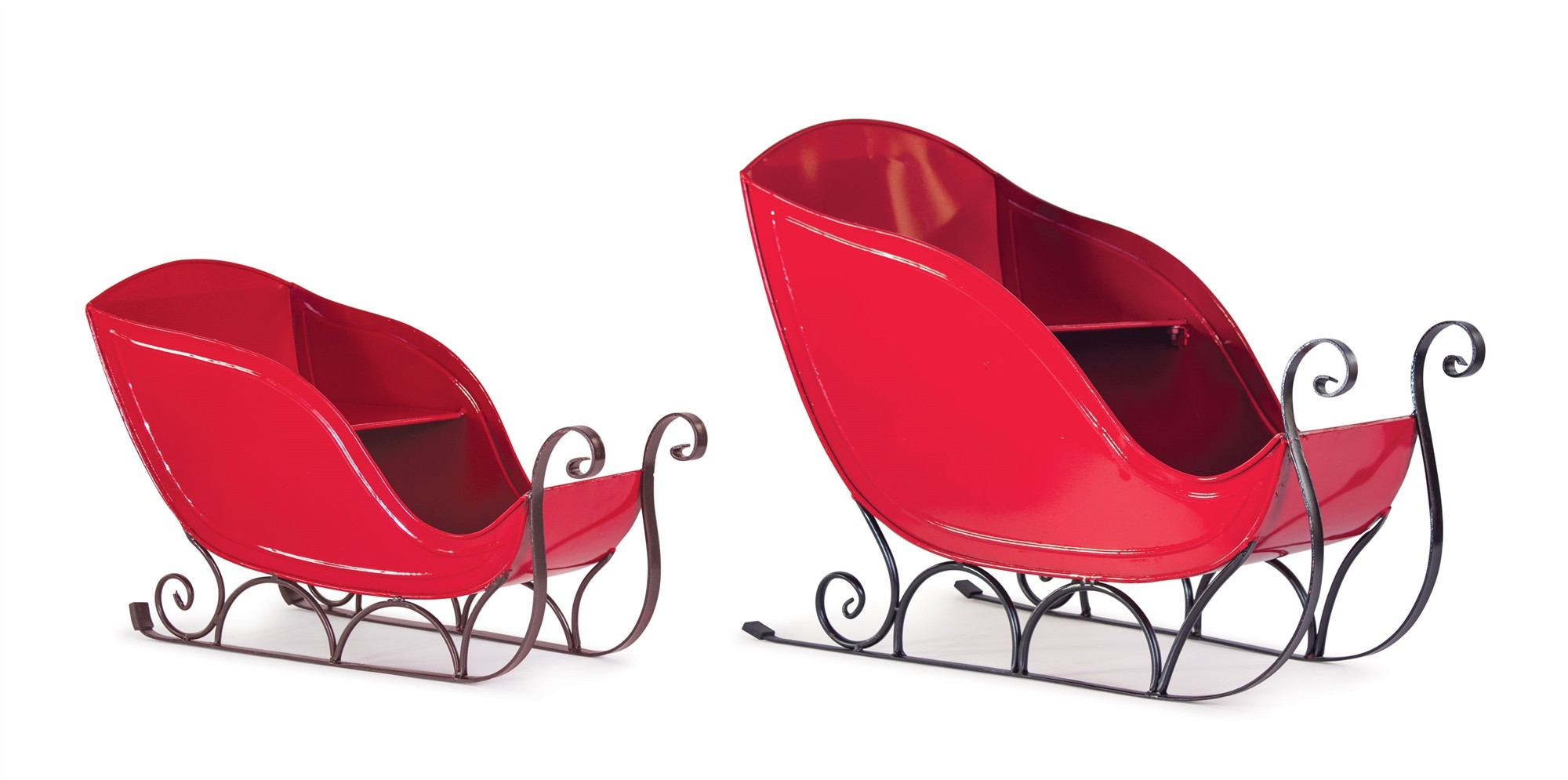 Sleigh (Set of 2) 19"L x 12.5"H, 23.5"L x 18"H Metal