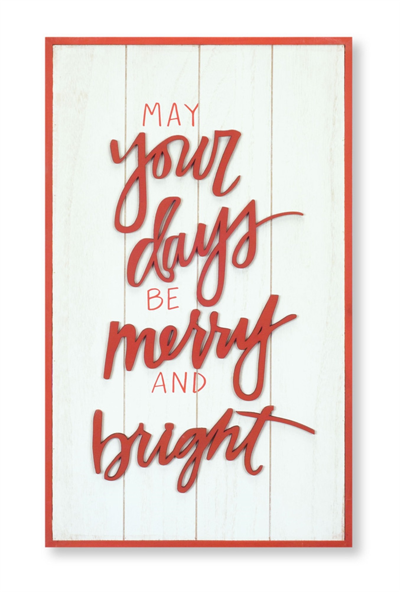 Merry and Bright Plaque 14"L x 23.5"H Wood
