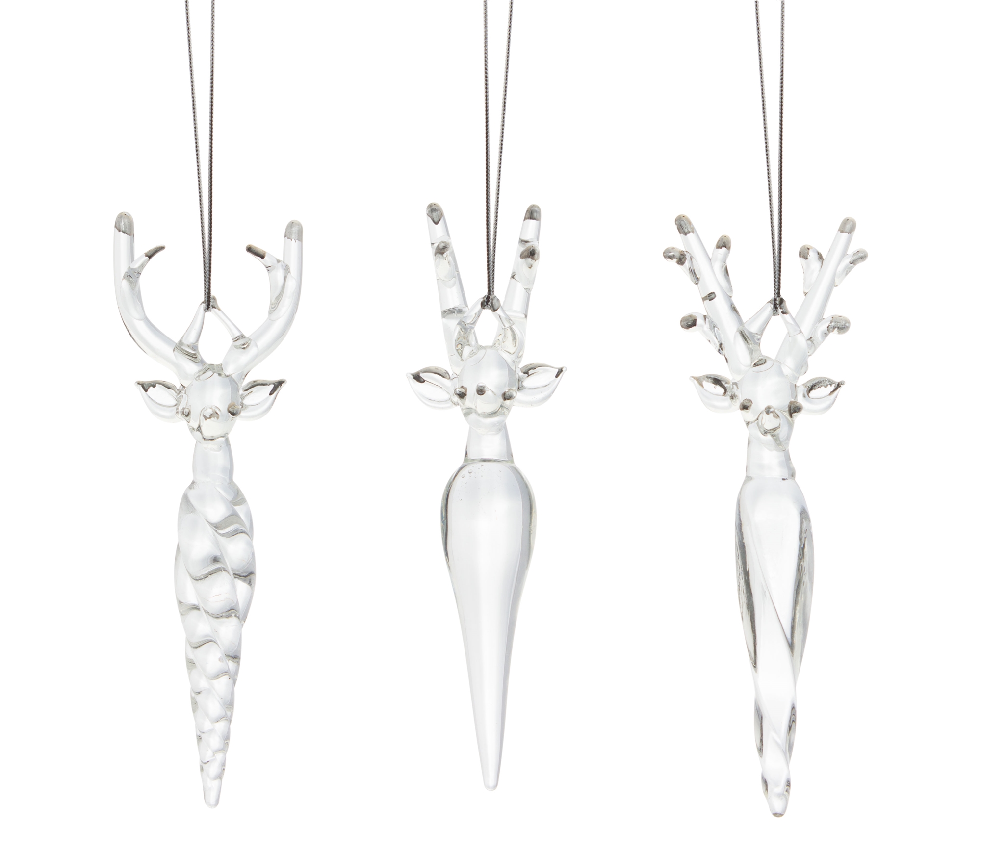 Deer Icicle (Set of 12) 4.75"H Glass