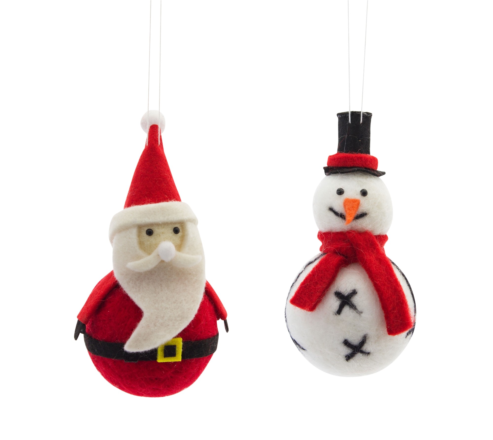 Santa/Snowman Ornament (Set of 12) 2.75"H, 3"H Polyester