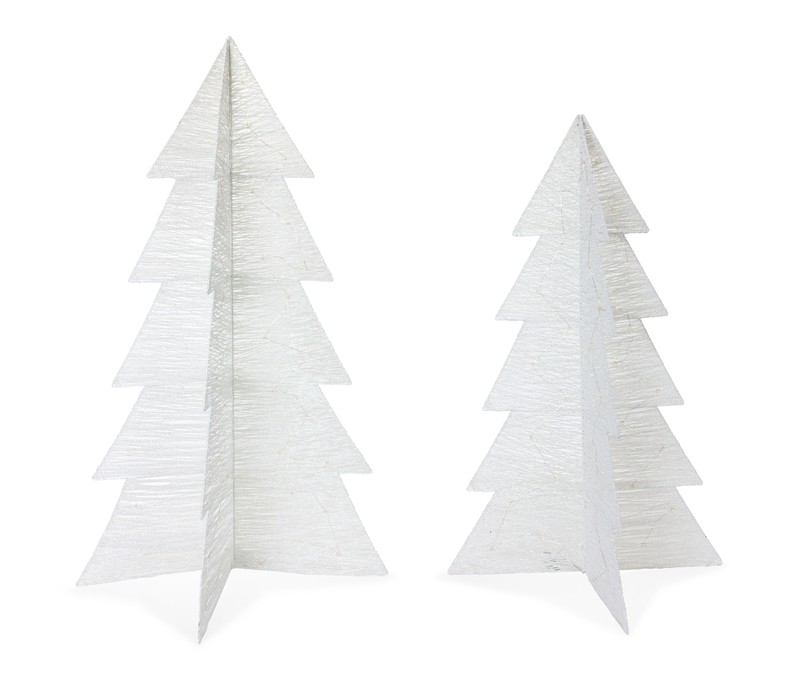 Tree with Lights and Timer (Set of 2) 39.5"H, 48"H Cotton