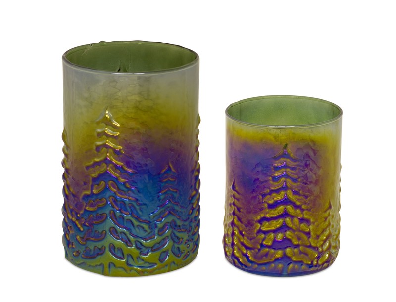 Tree Candle Holder (Set of 6) 6"H, 8"H Glass