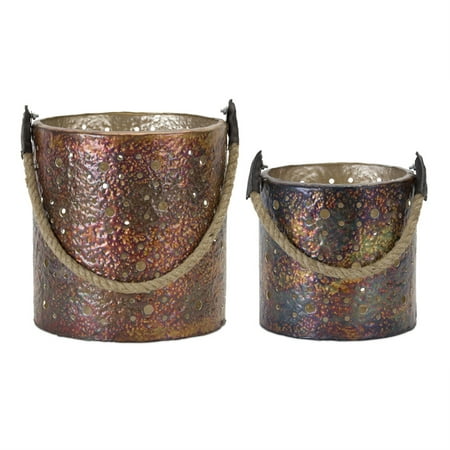 Pail (Set of 2) 6.5"H, 8"H Iron