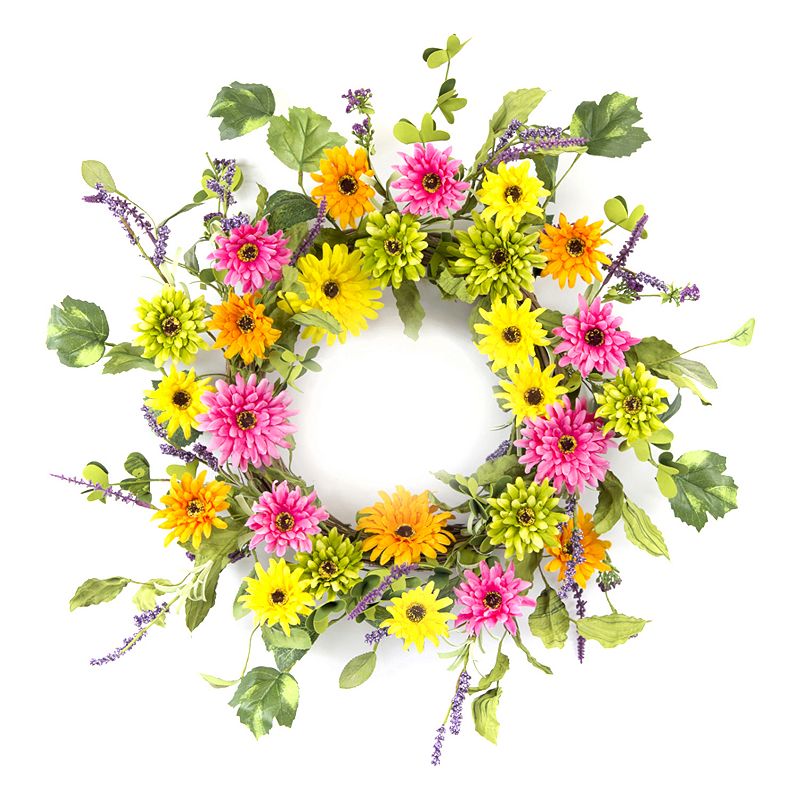 Gerbera Daisy Wreath 20"D Polyester