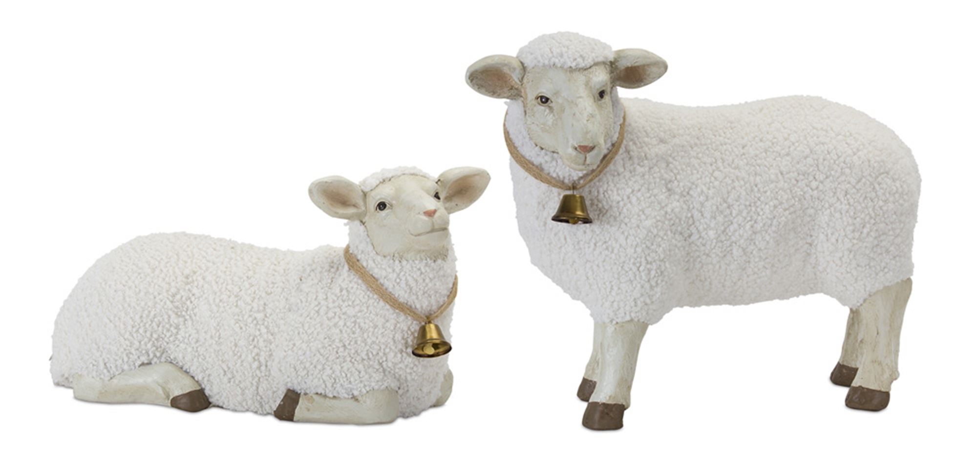 Lamb (Set of 2) 17" x 9.5"H, 19" x 15"H Stone Powder