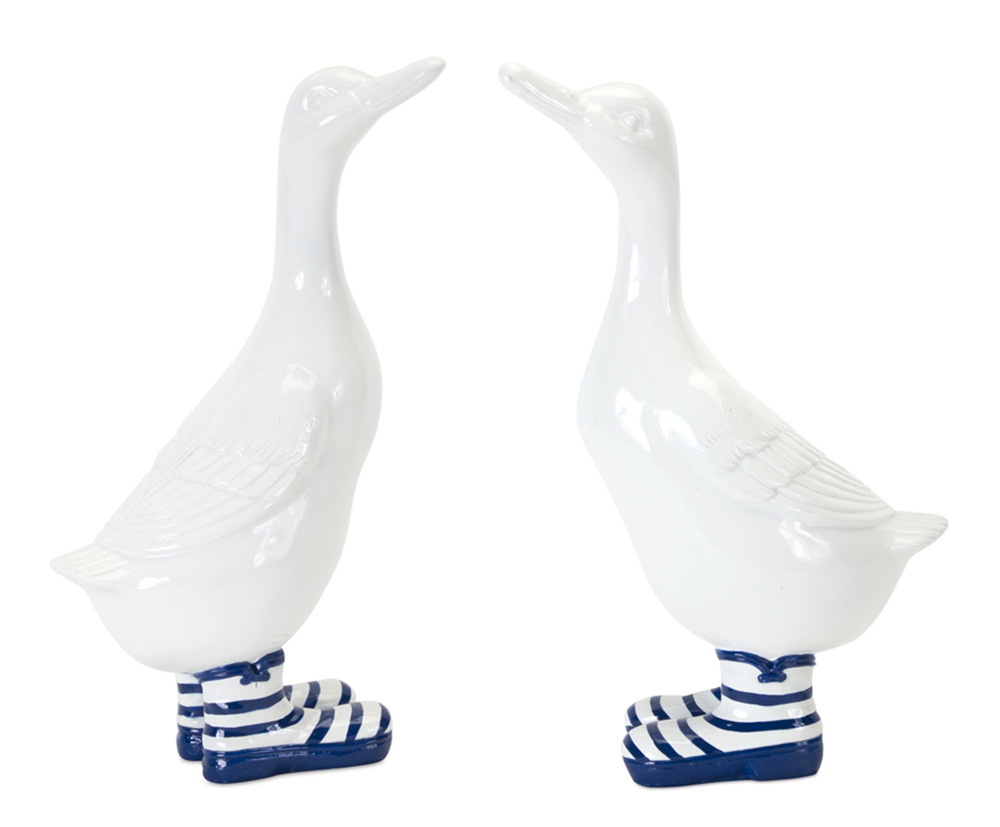 Duck With Boots (Set of 4) 10"H, 10.5"H Resin/Stone Powder