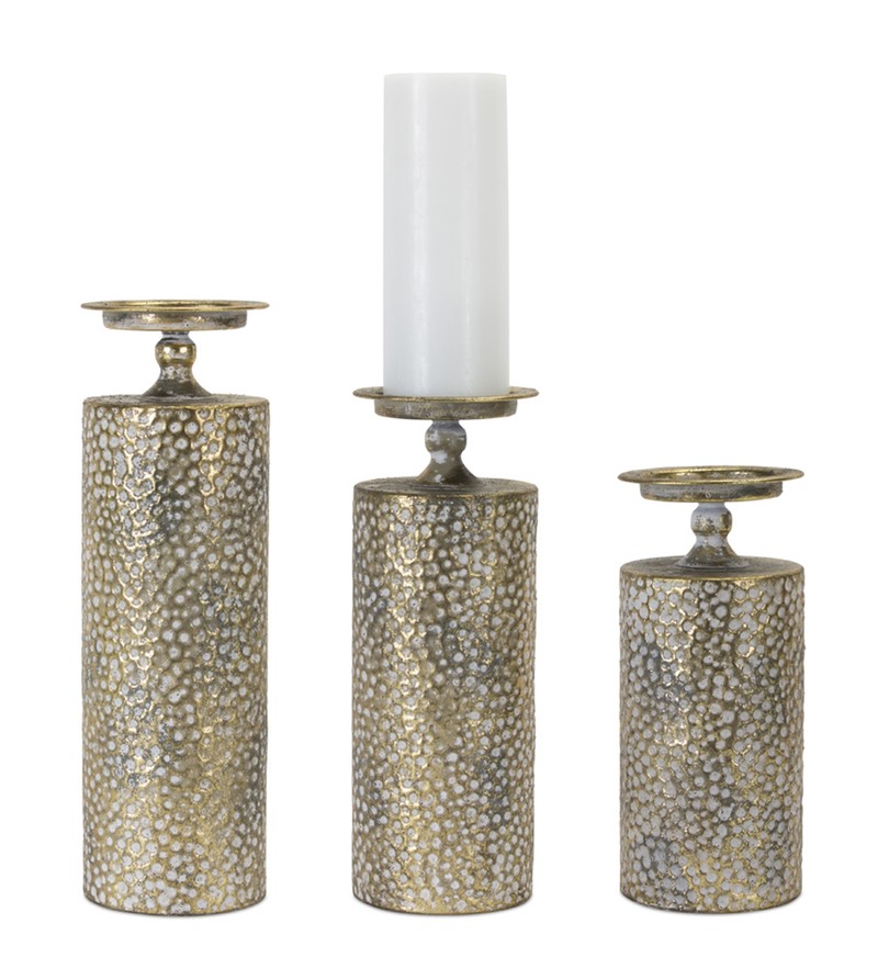 Candle Holder (Set of 3) 10"H, 12"H, 14"H Metal