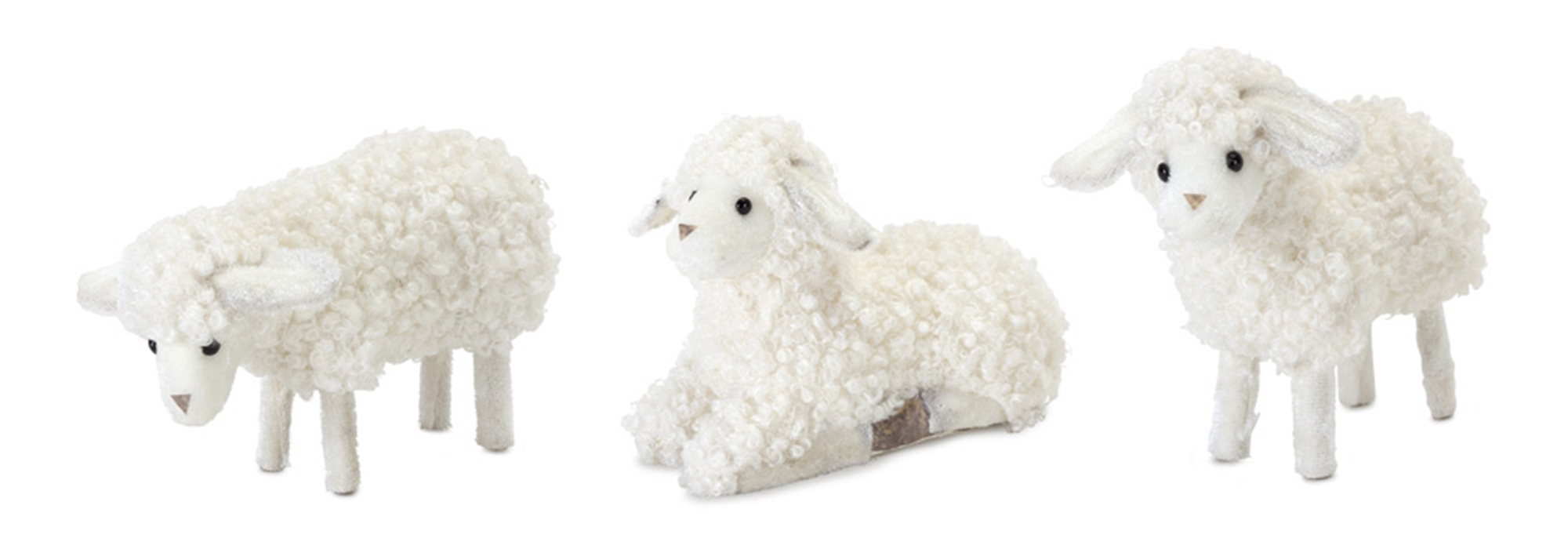 Lamb (Set of 24) 3"H, 3.5"H, 4"H Polyester/Foam