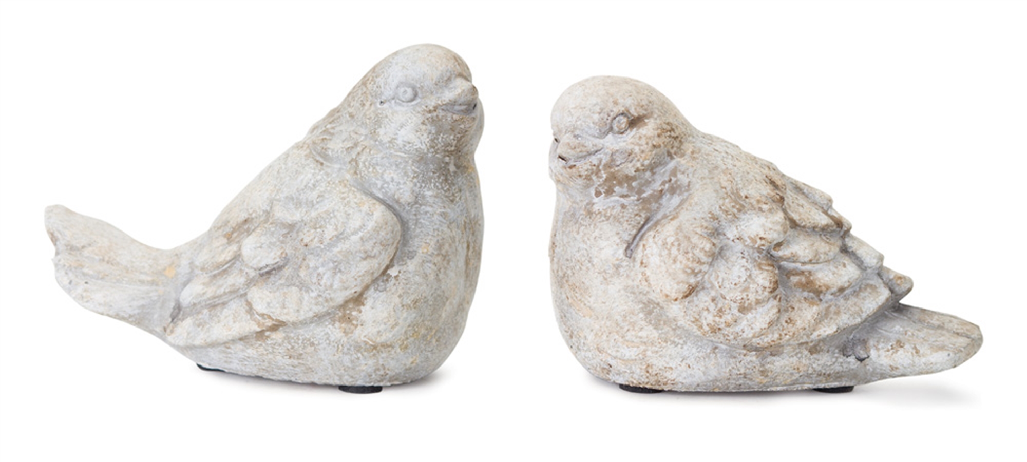 Bird (Set of 4) 3.5"H, 4"H Cement