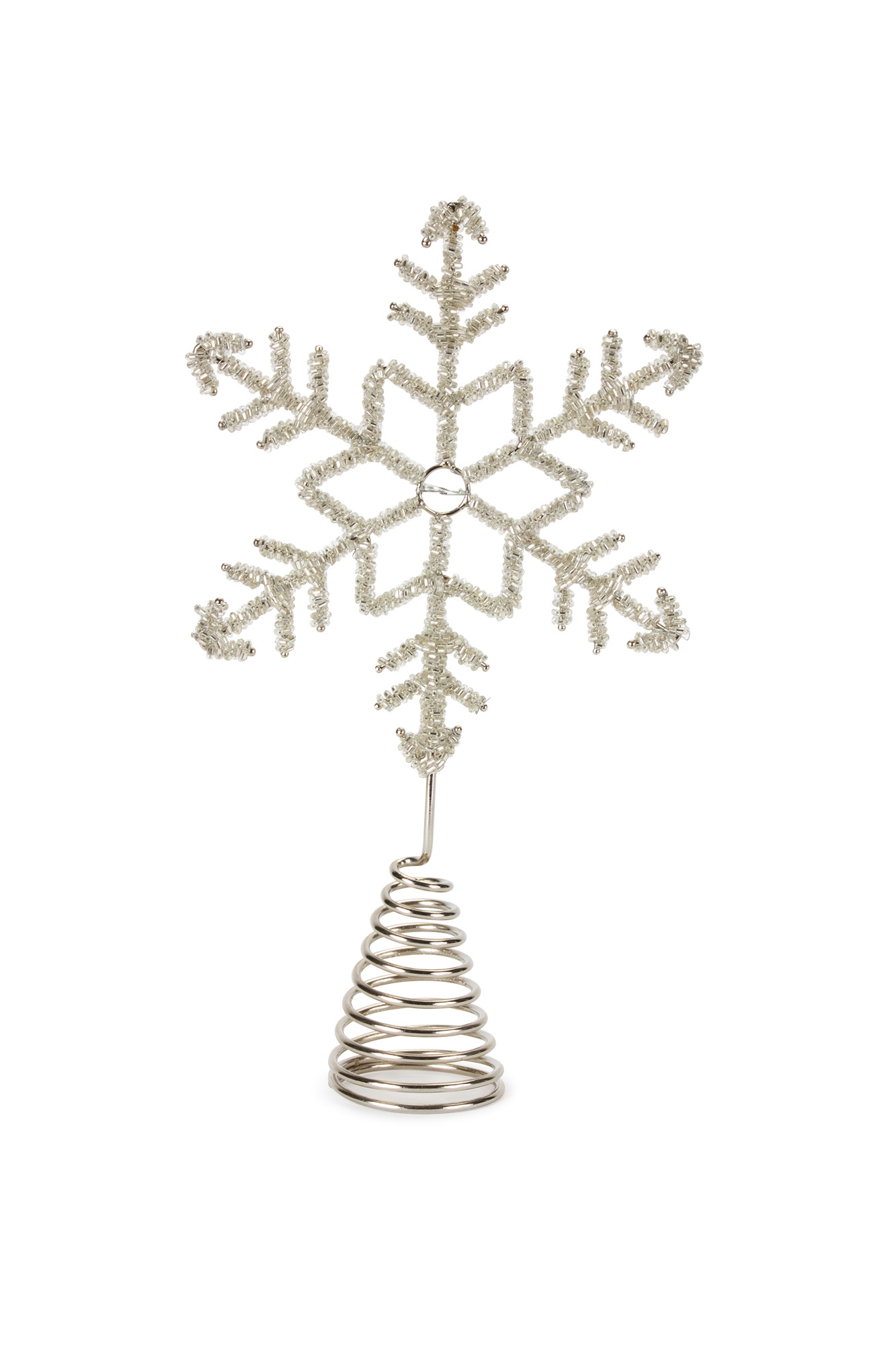 Bead Snowflake Tree Topper 11"H (Set of 6) Iron/Glass