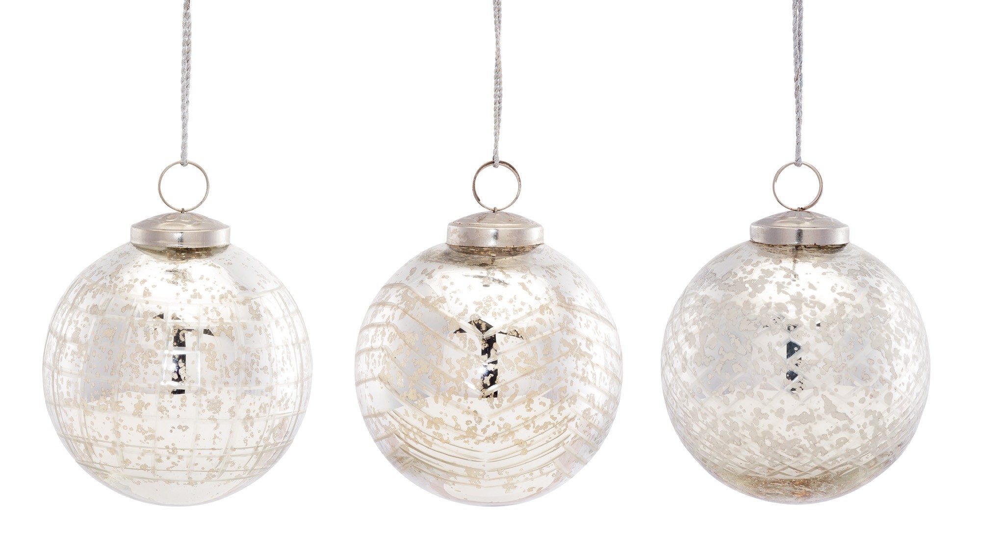 Ball Ornament (Set of 6) 4"D Glass