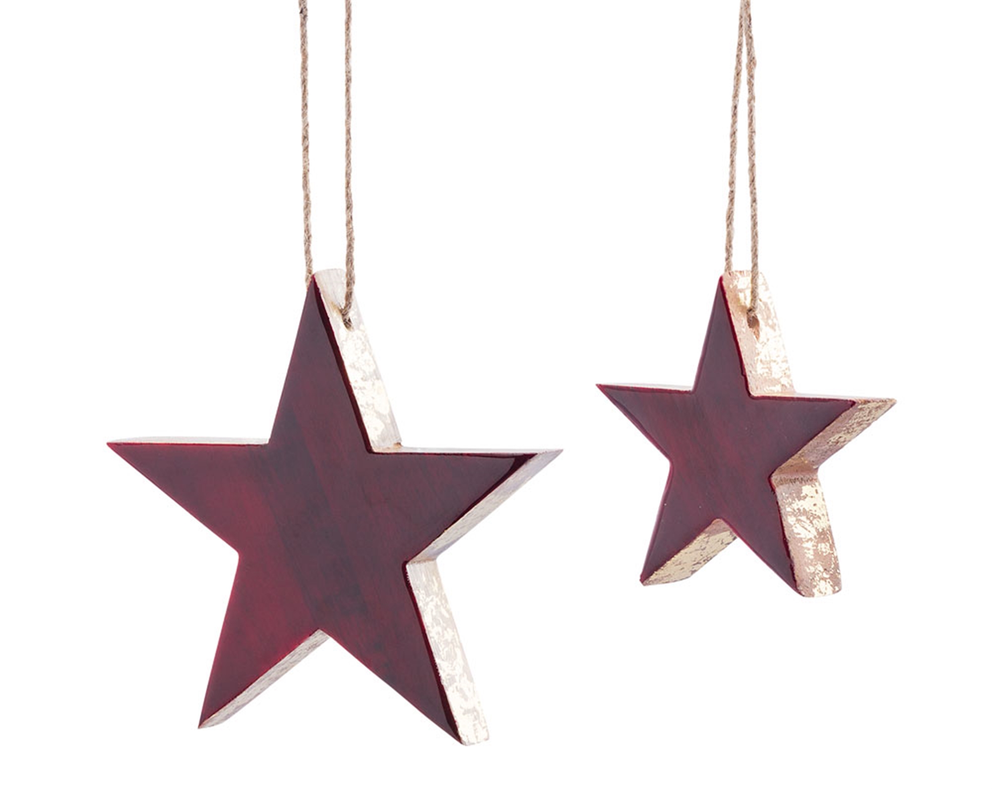 Star Ornament (Set of 12) 4"H, 5.75"H Wood