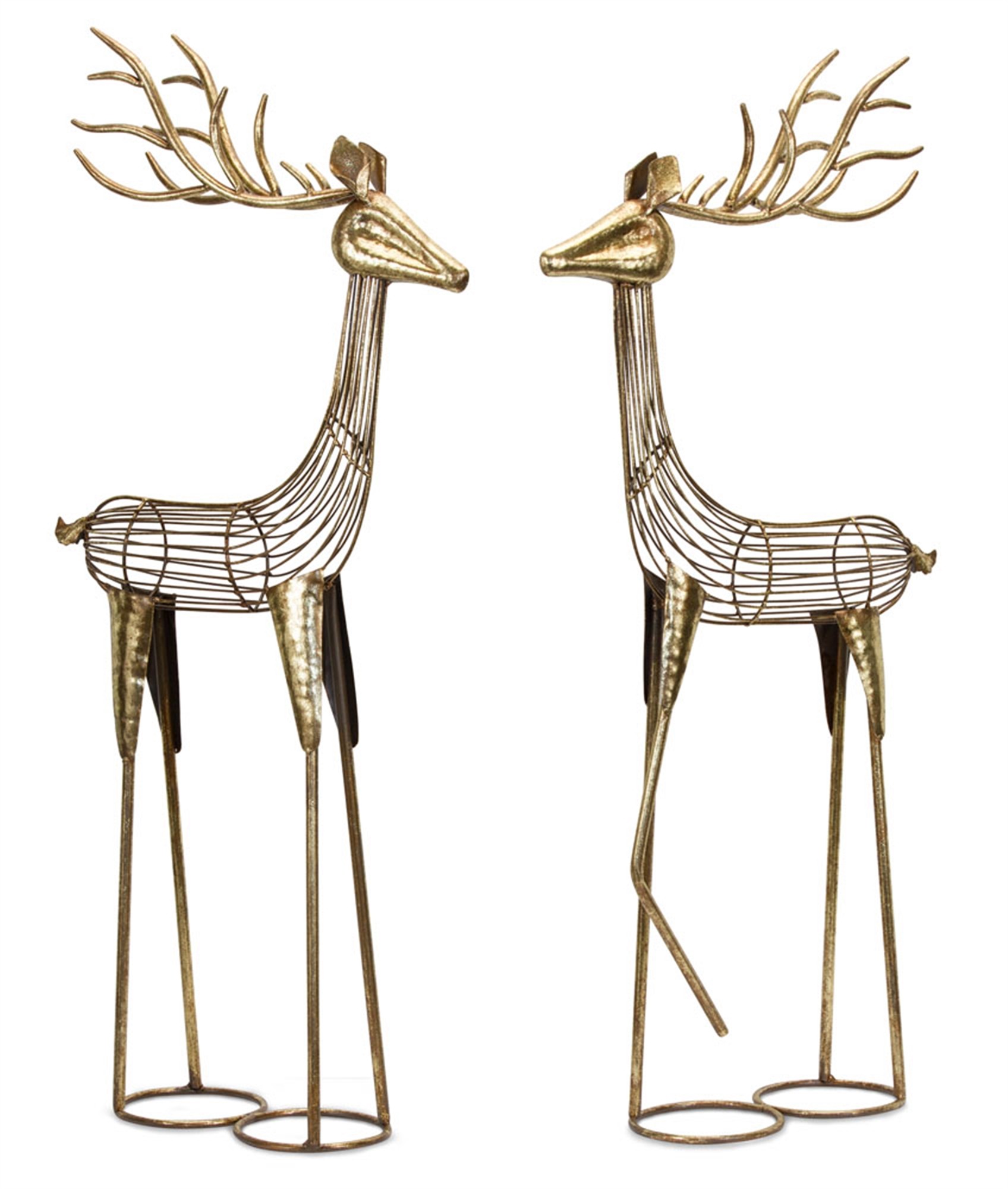 Deer (Set of 2) 16"L x 34"H Metal