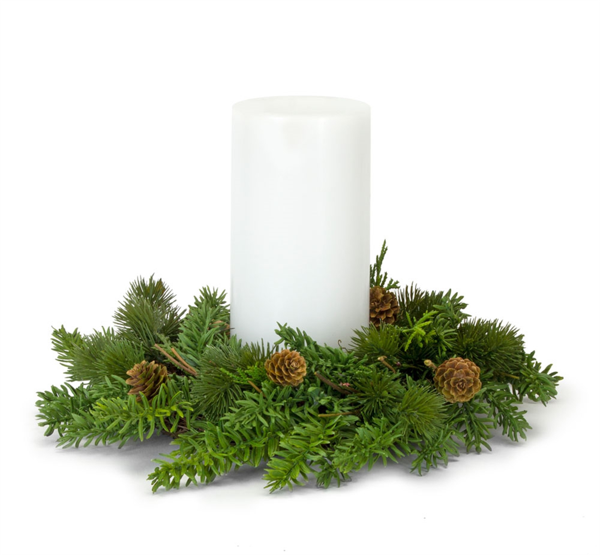 Pine Candle Ring 13"D (Set of 2) (Fits a 6" Candle) Plastic