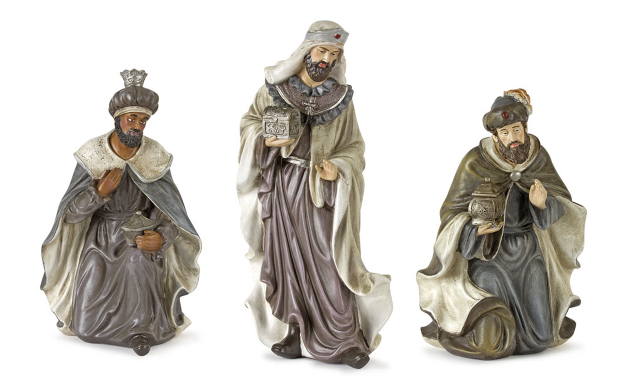 Wise Men (Set of 3) 10"H, 10"H, 12.5"H Resin