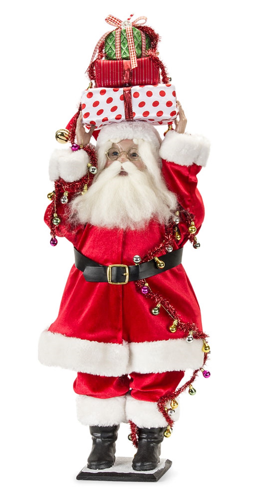 Santa w/Packages 30"H Polyester/Resin