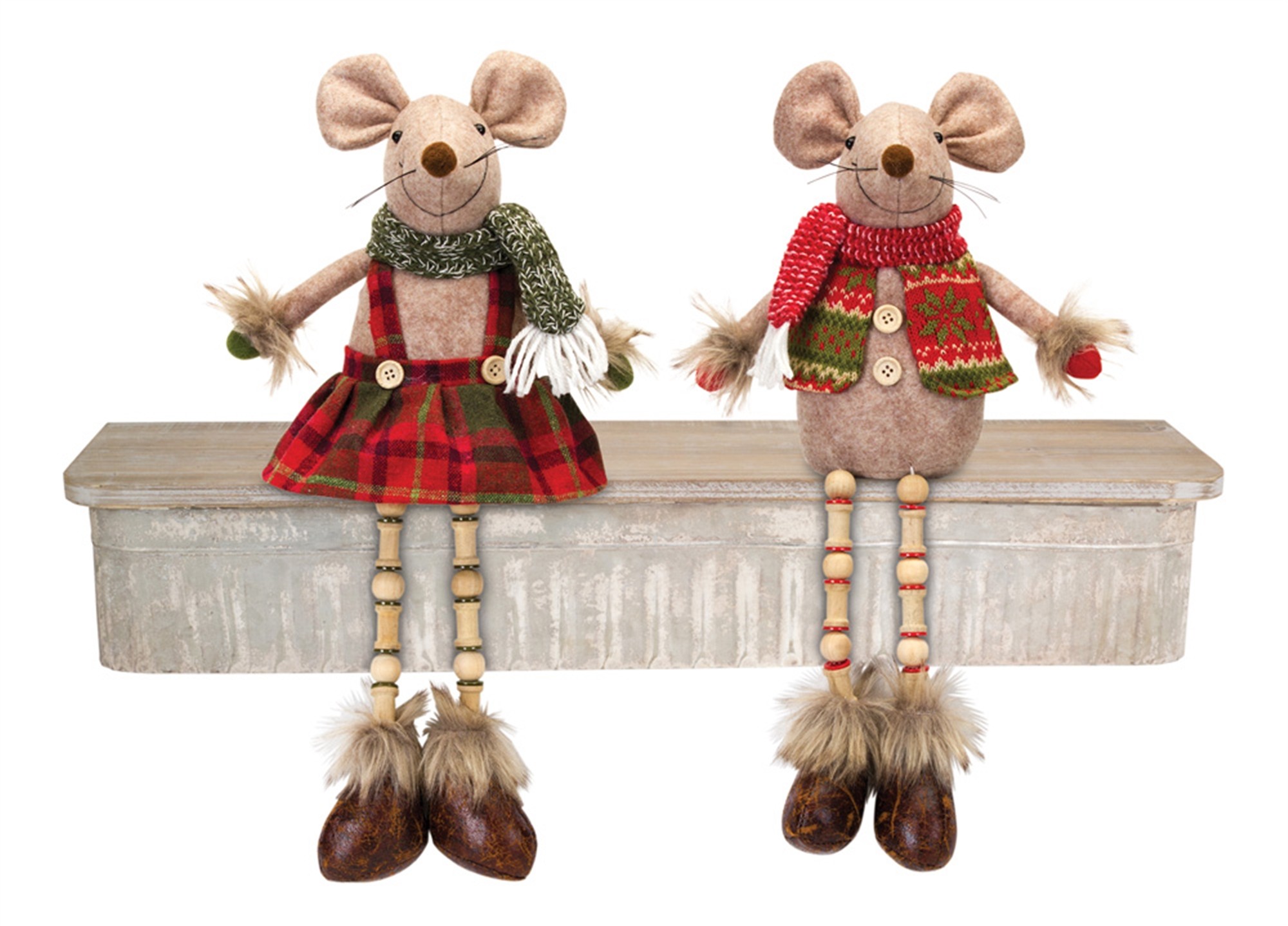 Boy and Girl Mouse (Set of 4) 17"H Polyester