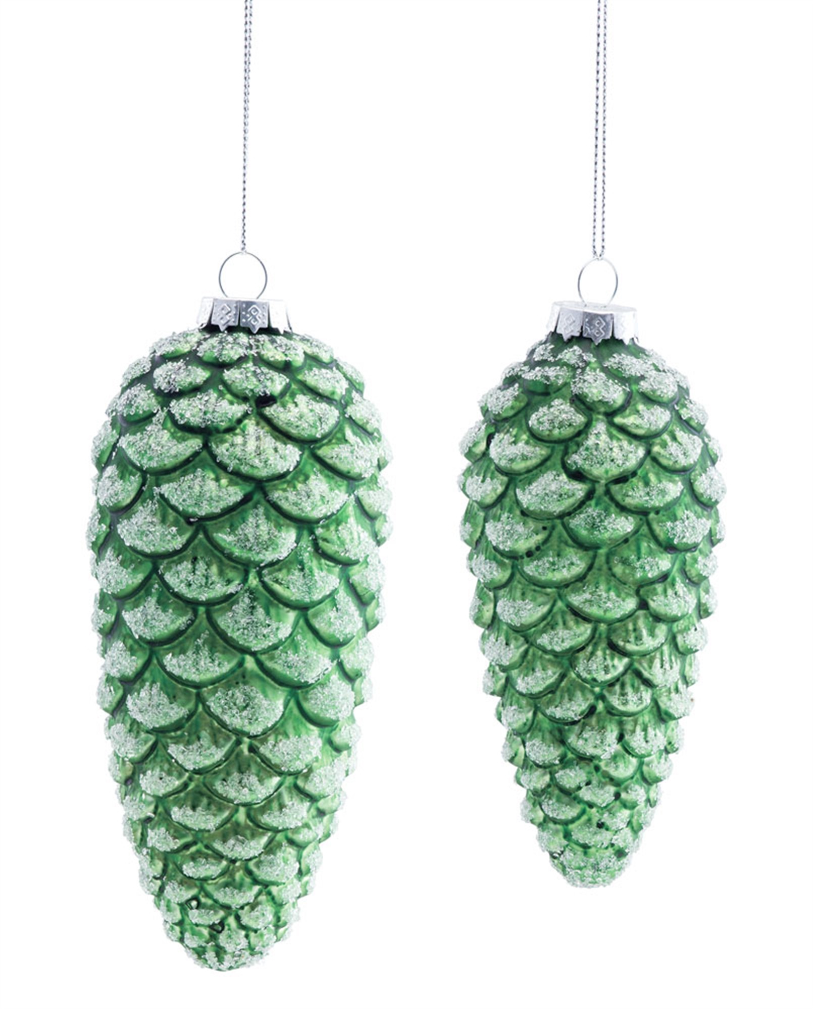 Pine Cone Ornament (Set of 6) 6"H, 6.5"H Glass