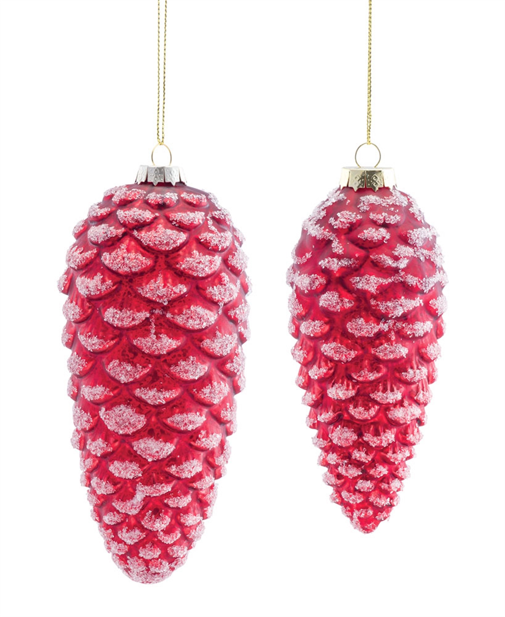 Pine Cone Ornament (Set of 6) 6"H, 6.5"H Glass