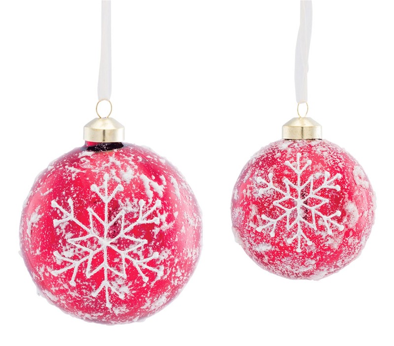 Ball Ornament (Set of 6) 3"D, 4"D Glass