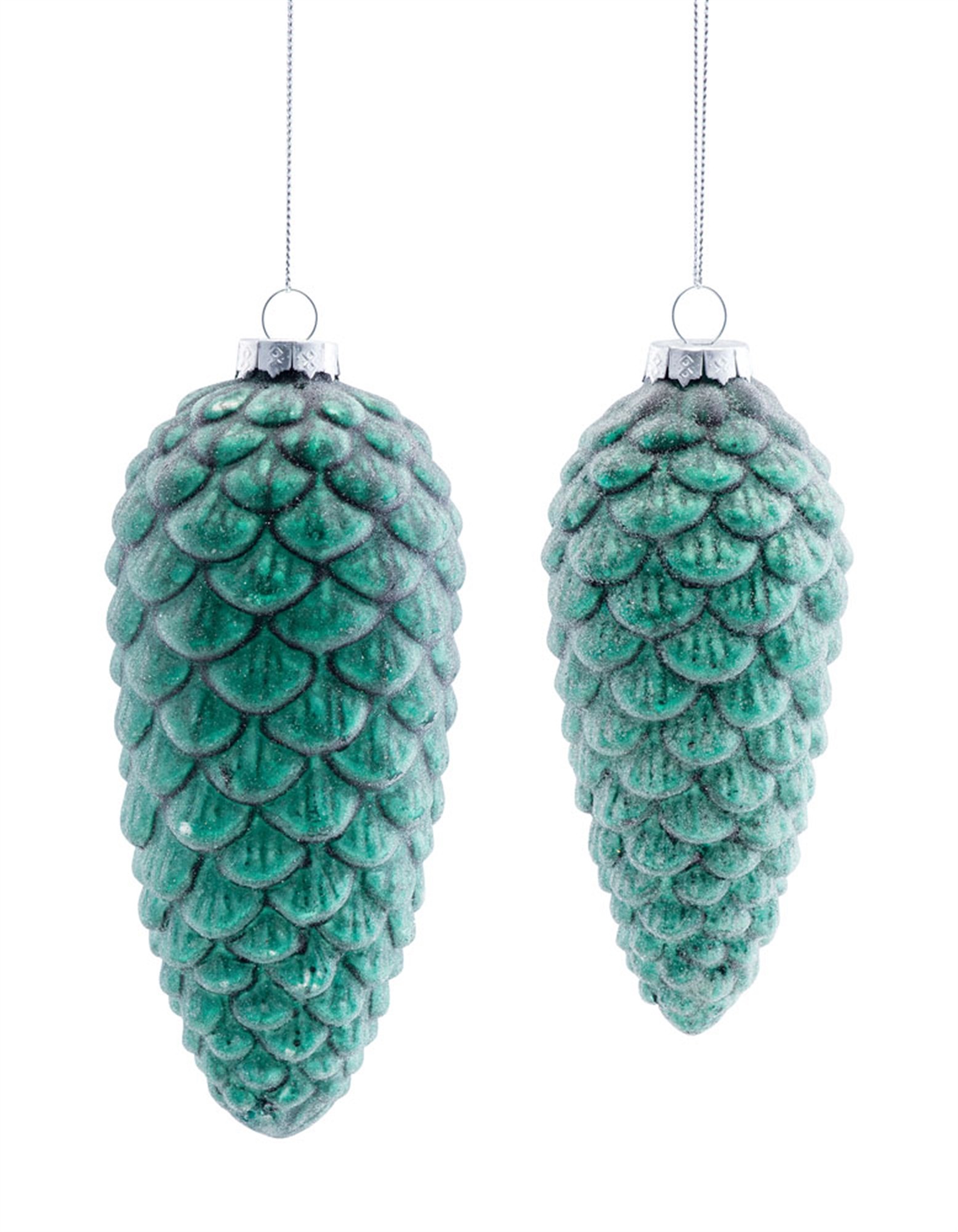 Pine Cone Ornament (Set of 6) 6"H, 6.5"H Glass