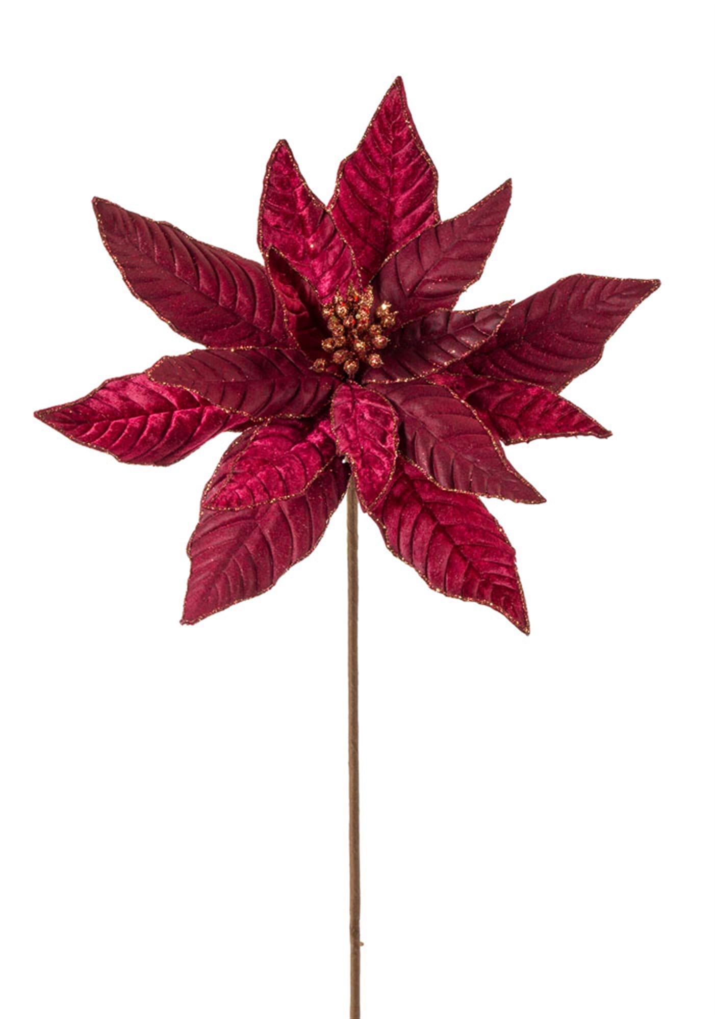 Poinsettia Stem 26"H (Set of 12) Polyester