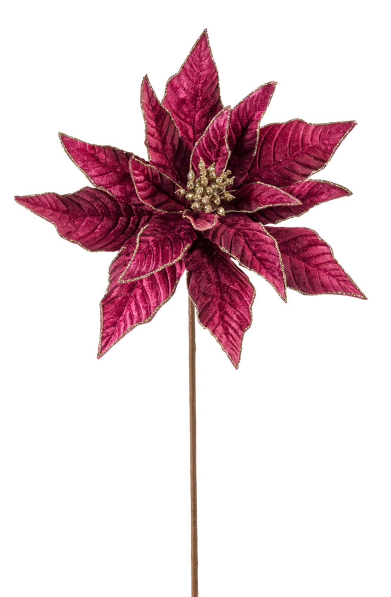 Poinsettia Stem 25"H (Set of 12) Polyester