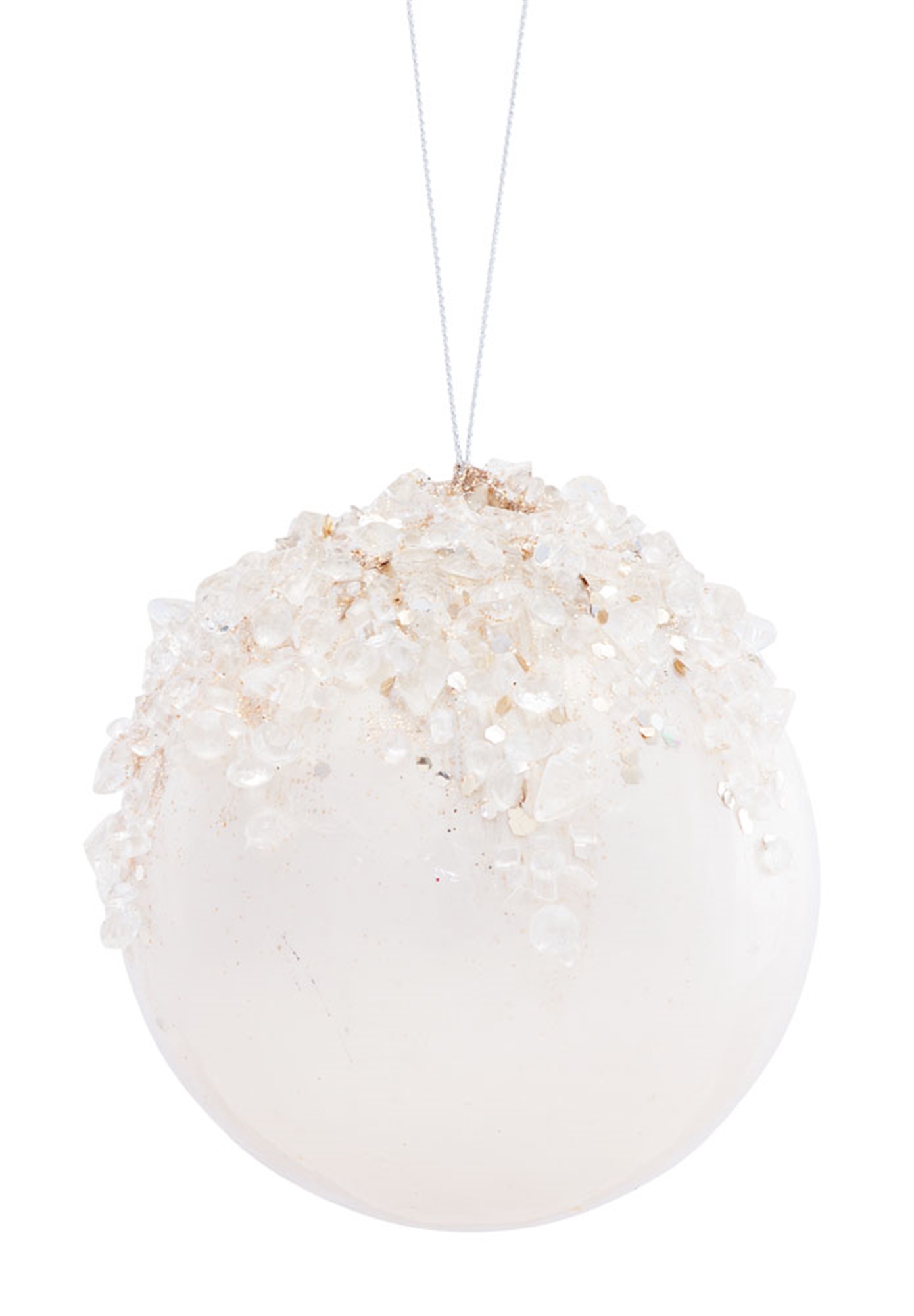 Beaded Ball Ornament 4"D (Set of 6) Foam/Acrylic