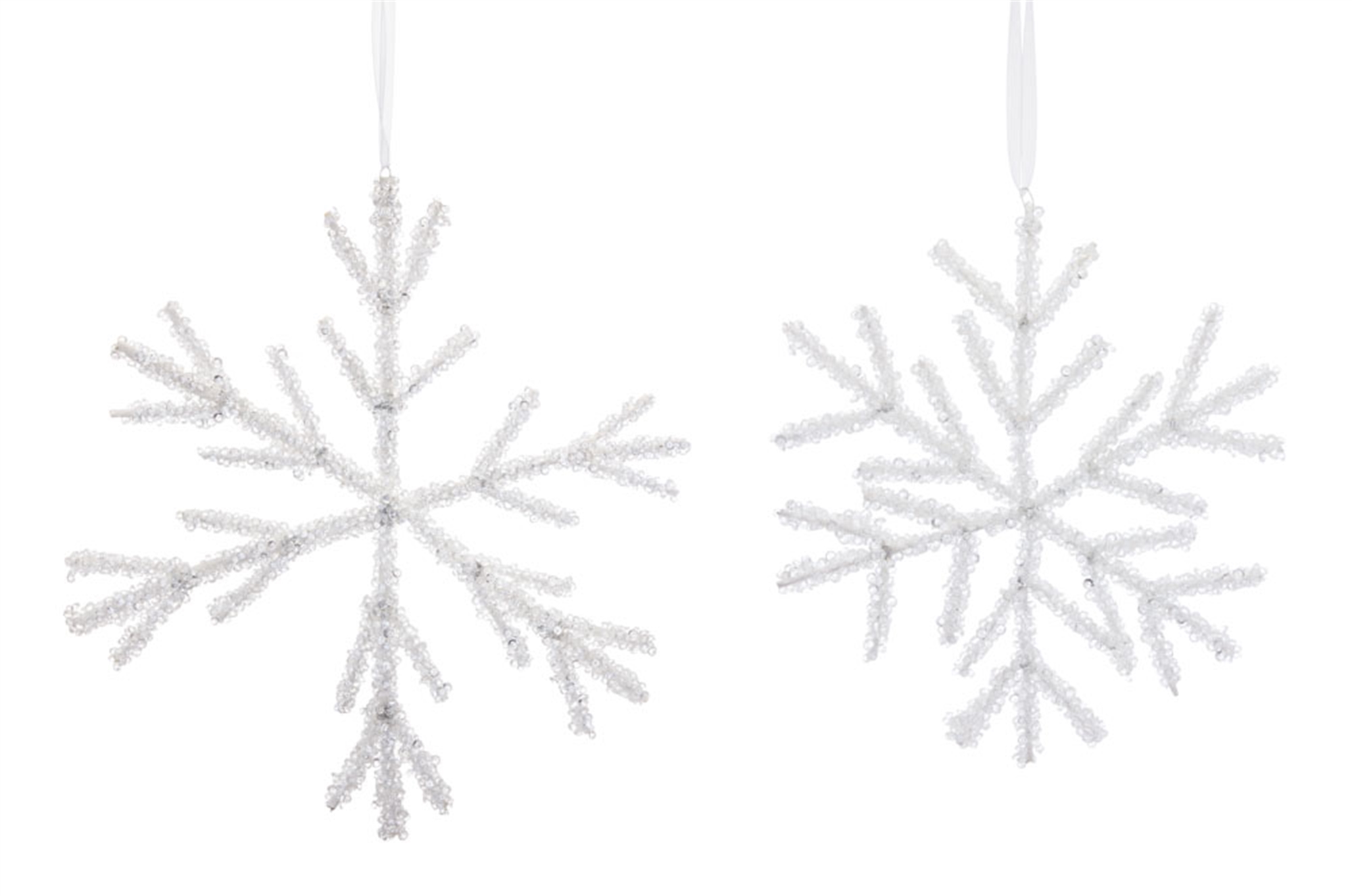 Bead Snowflake Ornament (Set of 12) 9"H, 12.5"H Acrylic