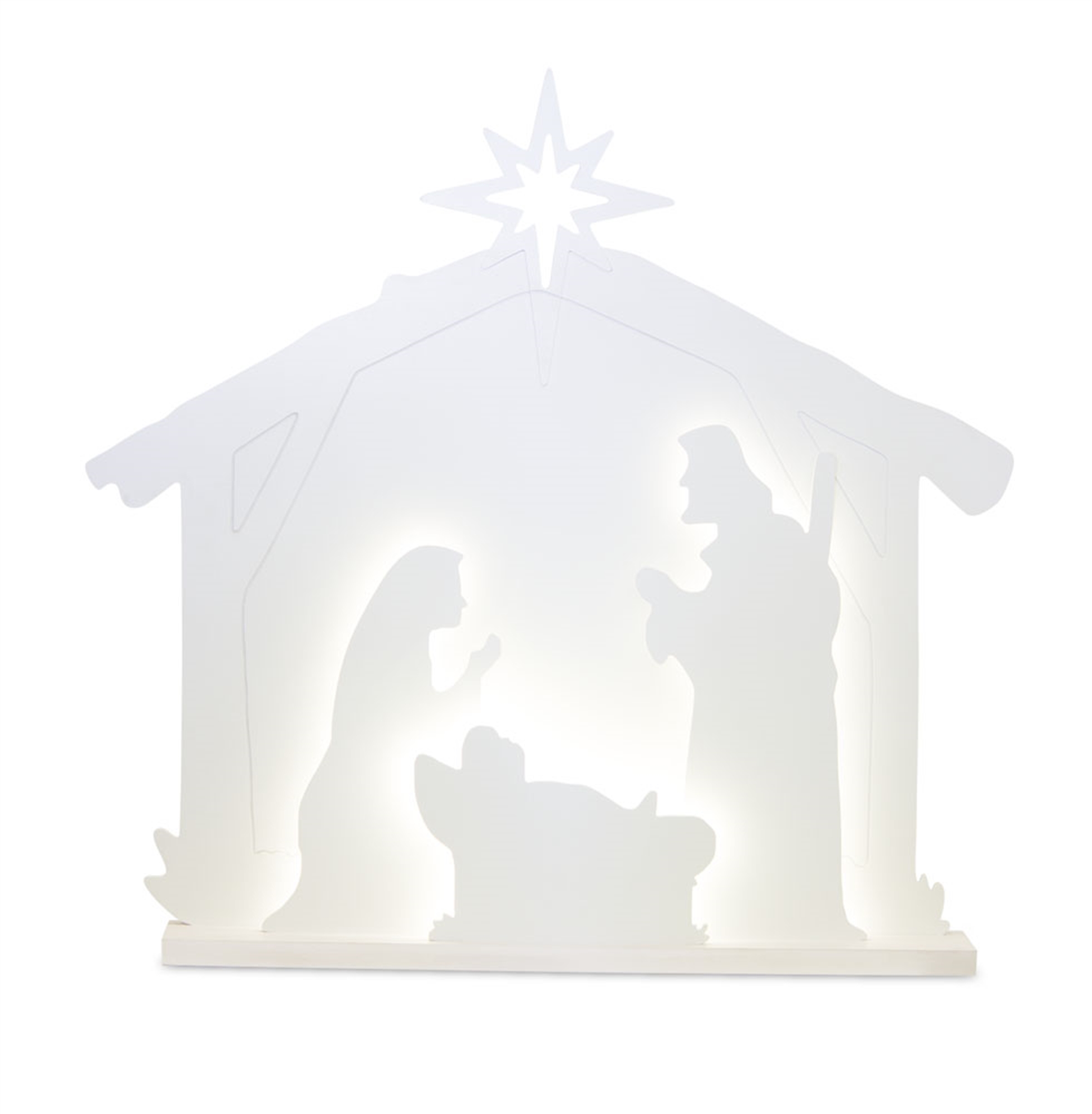 LED Nativity Scene 34.5"L x 33.25"H Polyester/MDF UL Adapter
