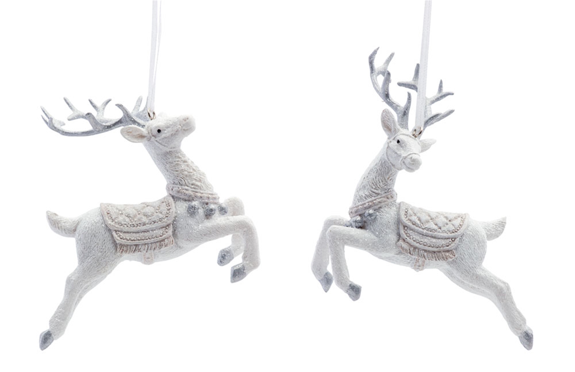 Deer Ornament (Set of 6) 4.5"H Resin