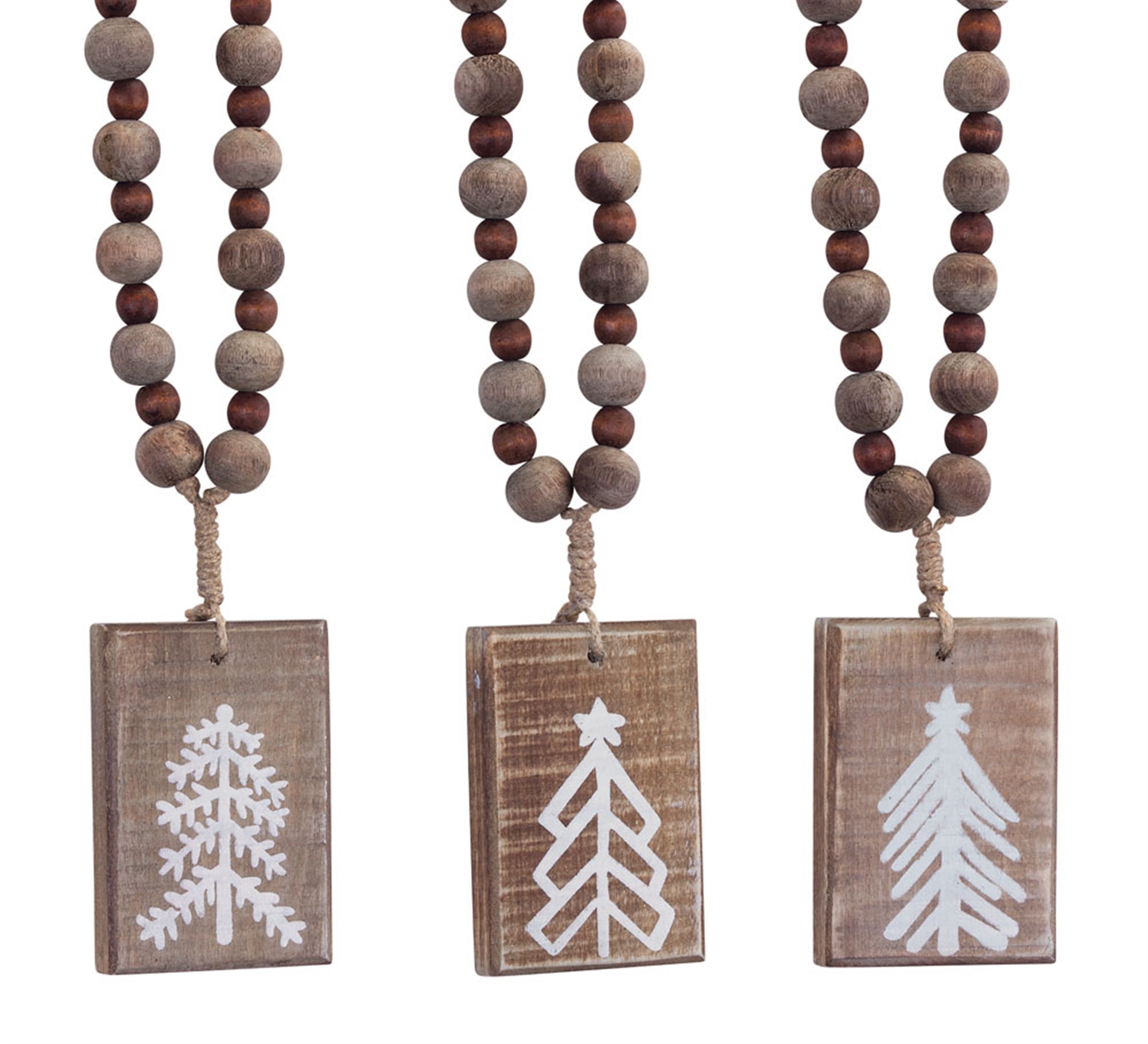 Tree Plaque Ornament (Set of 6) 13"H Wood
