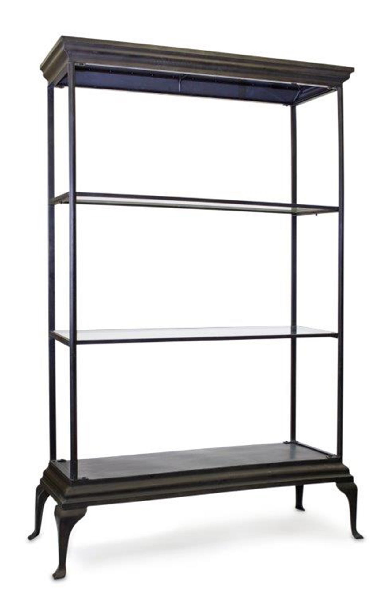 Floor Shelf 49.5"W x 6.5'H Iron/Glass